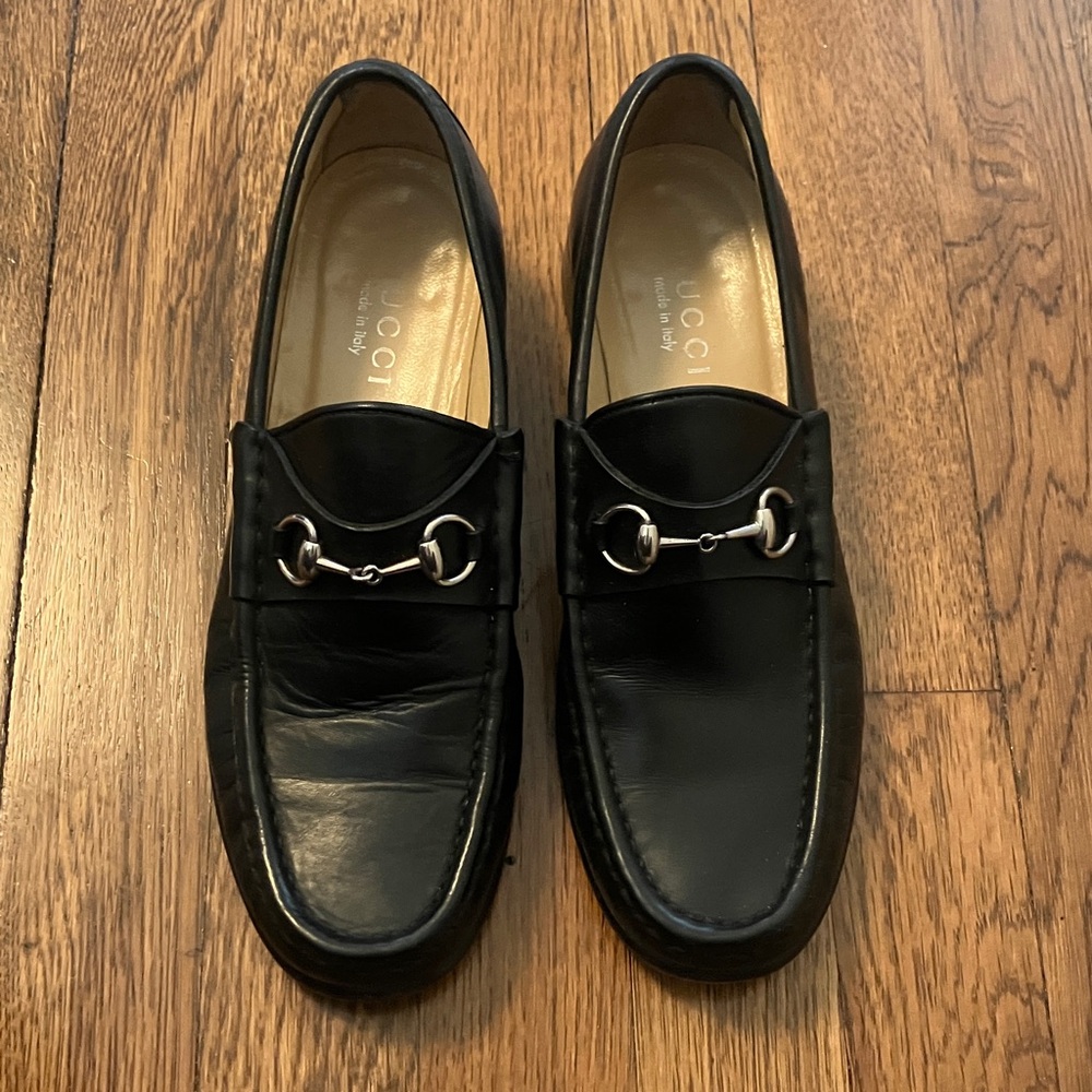 Gucci Black Leather Loafers